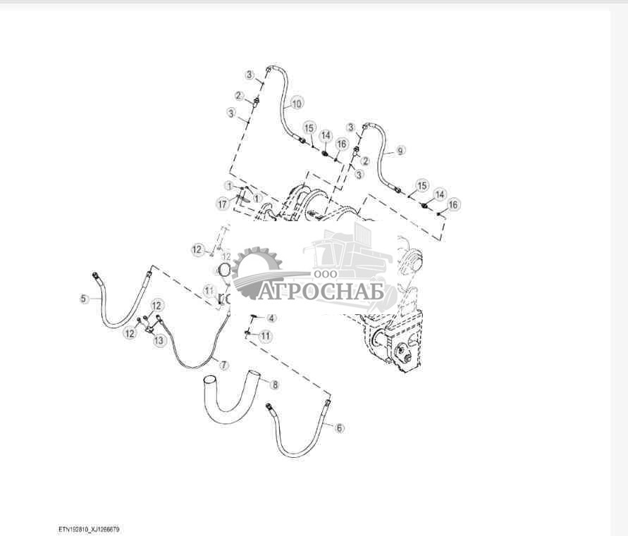 Standard Boom to Coupler Pin Cylinder Hydraulic Lines, Z-Bar 